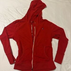 Vintage 2010’s Tommy Hilfiger Red Full-Zip Hooded Sweatshirt